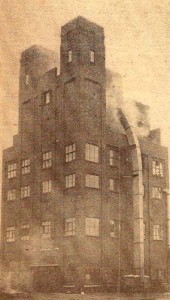 A press cutting photograph of the redundant retort house in 1966
